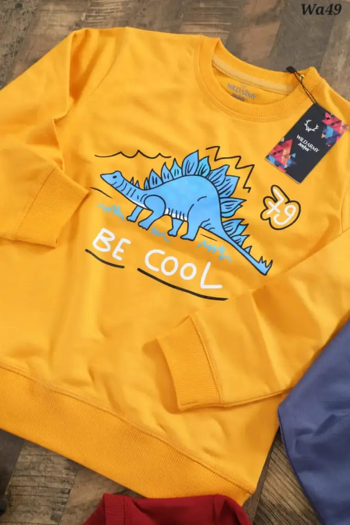 High Quality Sweatshirt for Kids (Yellow) | Biowashed