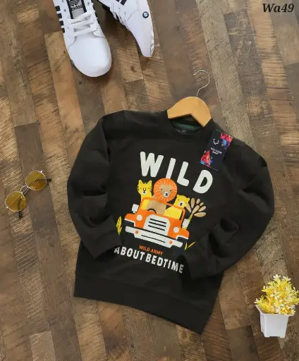 High Quality Sweatshirt for Kids (Olive Green) | Biowashed