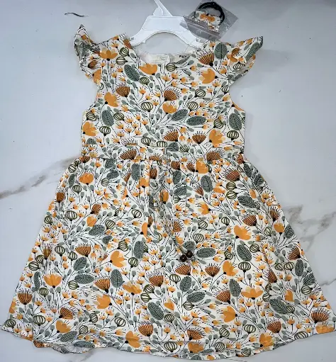 Cotton Woven Frocks (White Floral)