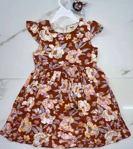 Cotton Woven Frocks (Red Floral)